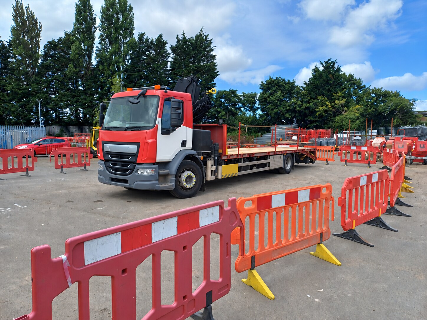 ALLMI lorry loader training vehicle within a secured exclusion zone