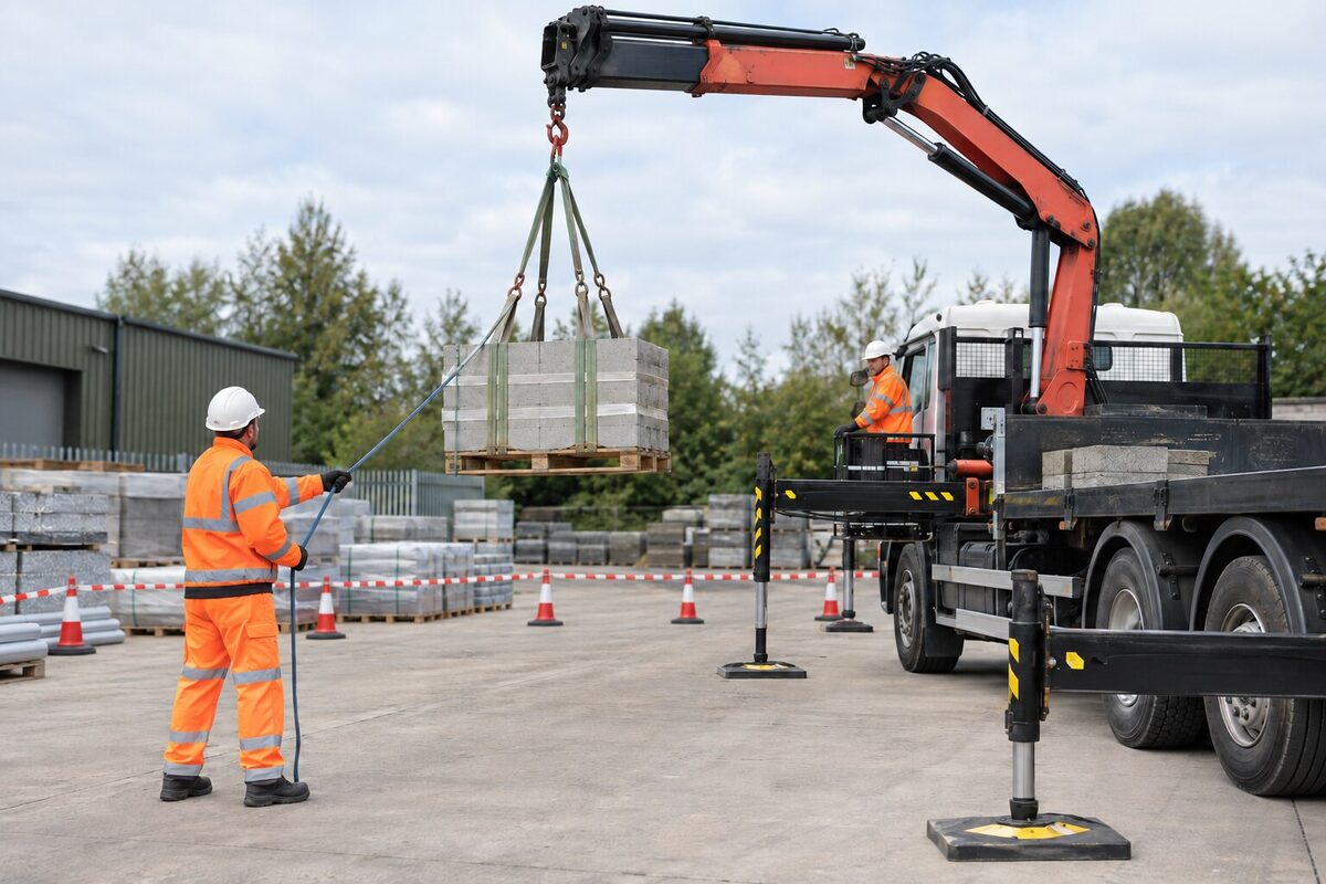 ALLMI Slinger Signaller practical training with lifting accessories
