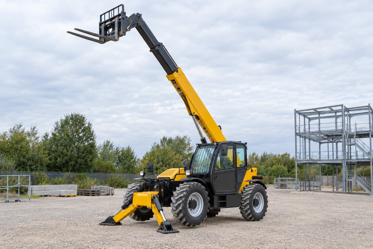 J3 high-lift rough-terrain telescopic handler used for operator training