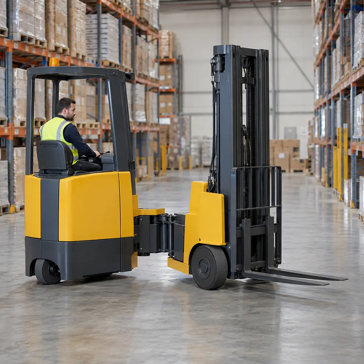 P1 rider-operated pivot steer articulated forklift training equipment