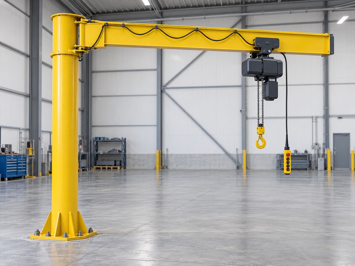 R4 pillar jib crane used for workplace operator training